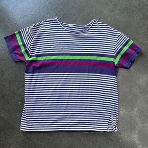 Vintage Striped Color Block Size Large Tee Shirt